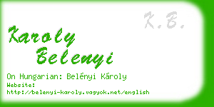 karoly belenyi business card