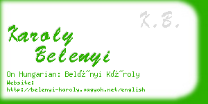 karoly belenyi business card
